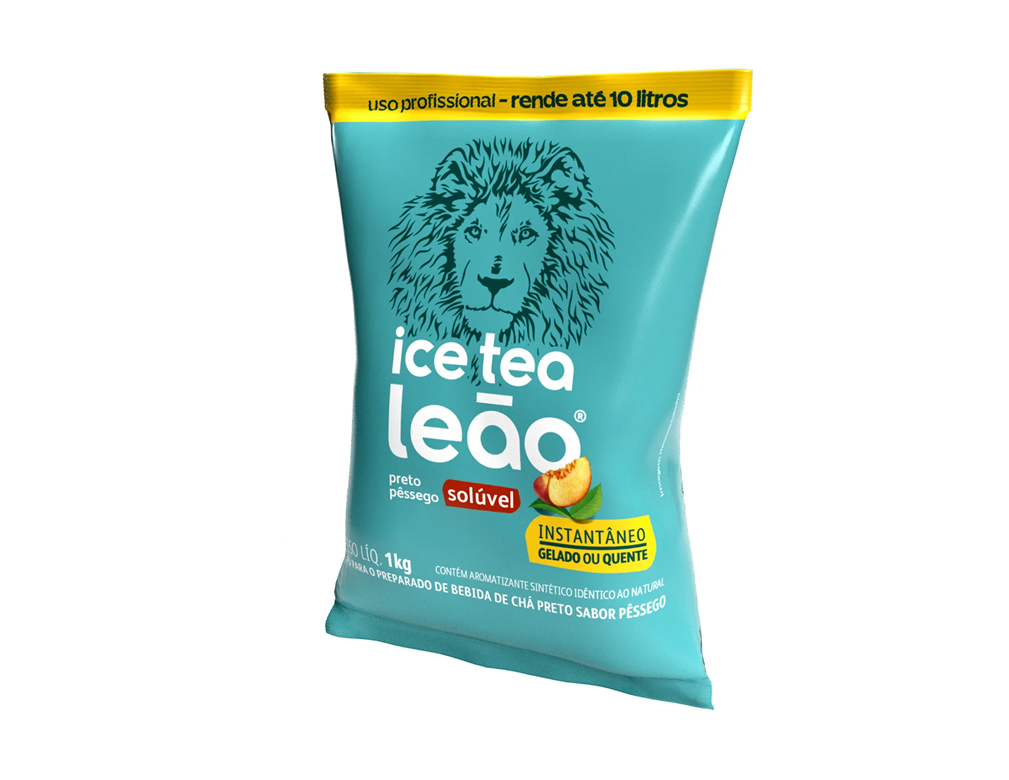 CHÁ MATTE LEÃO SOLÚVEL PRETO COM PÊSSEGO 1 KG (CX 10 UN)